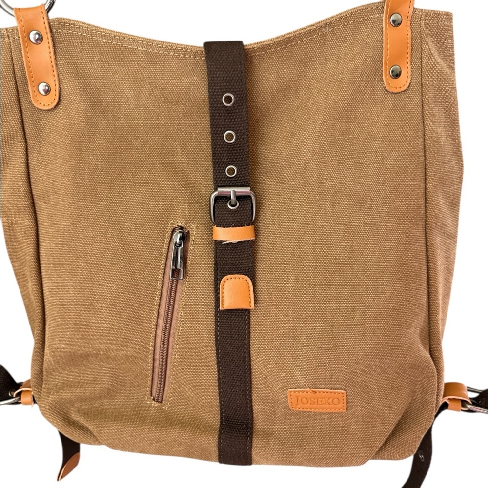Brown Canvas Women's Backpack